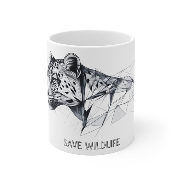 WickerStudio save wildlife concept mug, Leopard, coffee cup, nature conservation, wildlife lover gift