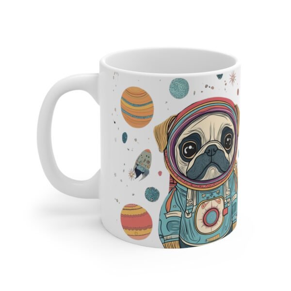 WickerStudio Bull Dog Astronaut, Greeting form outer space, Cute Animal Lover Gift, Funny Pet Tea Mug - Image 2