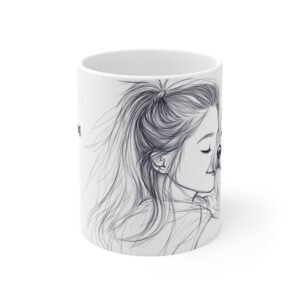 WickerStudio Girl and Westie, Dog Mom, Personalization Gift, Puppy Owner Present, Ceramic Mug, Coffee Lover Mug