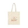 Daisy Perfume Cotton Canvas Tote Bag, Floral Tote, Flower Print Tote, Grocery Bag, Reusable Shopping Bag - Image 2
