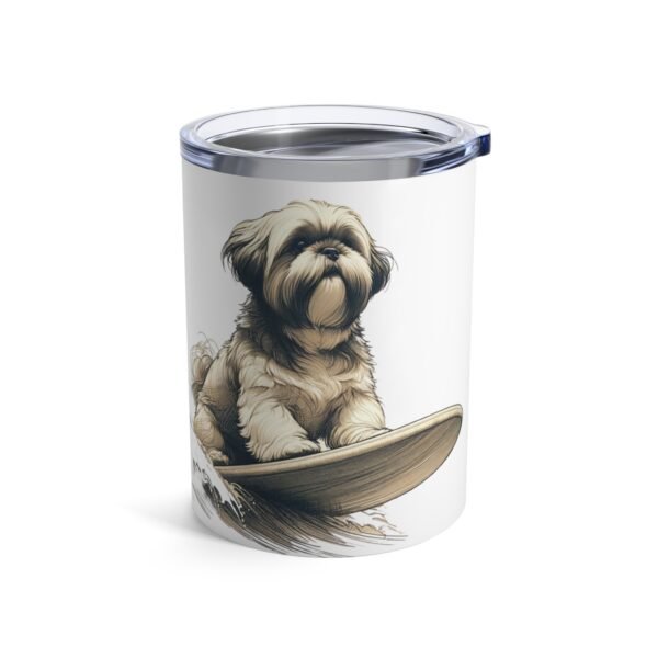 WickerStudio Shih Tsu On Surfboard Tumbler, Captain Own Sailing Adventure Awaits, Dog Lover Gift, Unique Drinkware - Image 3