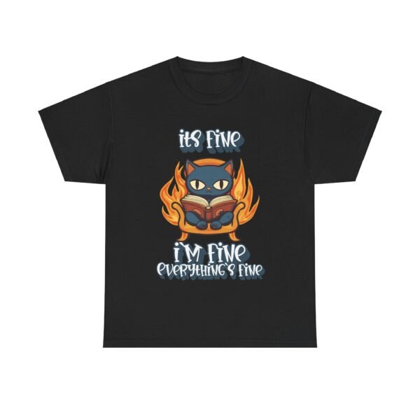 WickerStudio Its Fine, Everything Fine Unisex Tee, Animal Lover Gift, Cute Animal Graphic Shirt, Bookworm Tee - Image 5