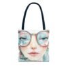 WickerStudio Stylish Woman Face Tote Bag - Personalized Name , Shopping Bag, Shoulder Bag, - Image 17