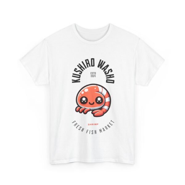 WickerStudio Japanese Seafood Market Unisex Tee - Kushiro Washo Design, Hokkaido T-Shirt, Shrimp Shirt, Travel Graphic Top - Image 3