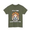 WickerStudio Cat Calmly Calmly Reading Surrounded By Fire Unisex Tee, Kitten Lover Gift, Cute Animal Graphic Shirt - Image 15