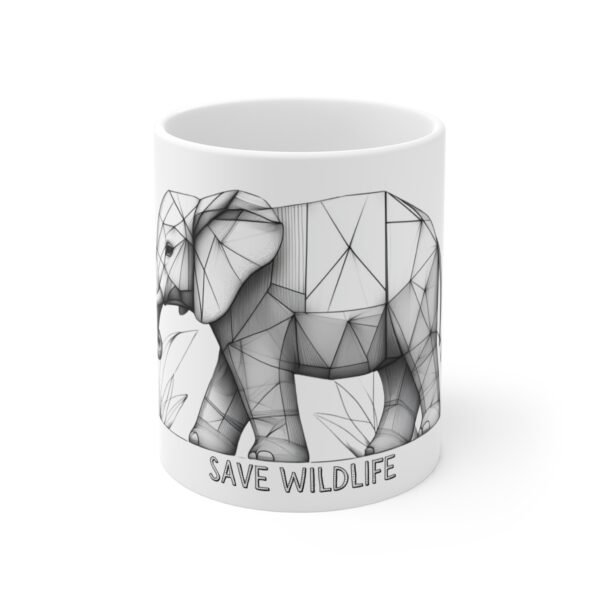 WickerStudio Elephant Save Wildlife Mug 11oz, Eco-Friendly Coffee Cup, Animal Lover Gift, Jungle Safari Decor