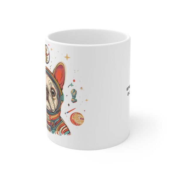 Wicker Studio Bull Dog Astronaut Greeting form outer space, Cute Animal Lover Gift, Funny Pet Tea Mug