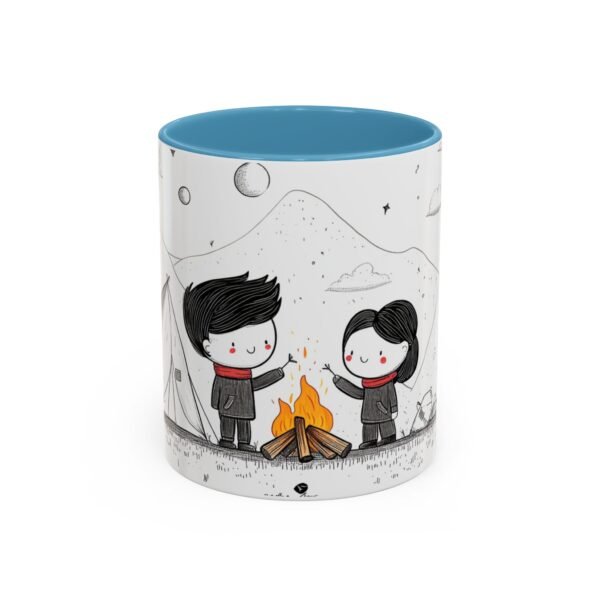 WickerStudio Duet Lover Mug, Campfire Camping Ceramic Coffee Cup, Outdoor Adventure, Campsite Enthusiast Mug, Romantic Mug. - Image 17
