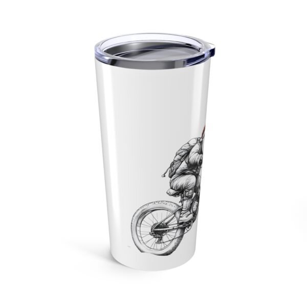 WickerStudio Santa On Extreme Bike Tumbler, Christmas Tumbler, Holiday Drinkware, Festive Christmas Gift, Bike Lover - Image 3