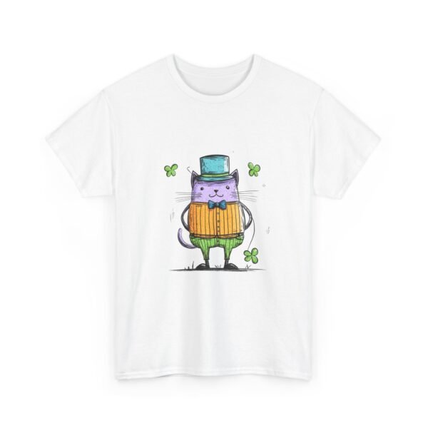 WickerStudio Cat Lover Tee, St Patrick's Day Gift, Unisex Graphic T-Shirt, Irish Clover Top - Image 3