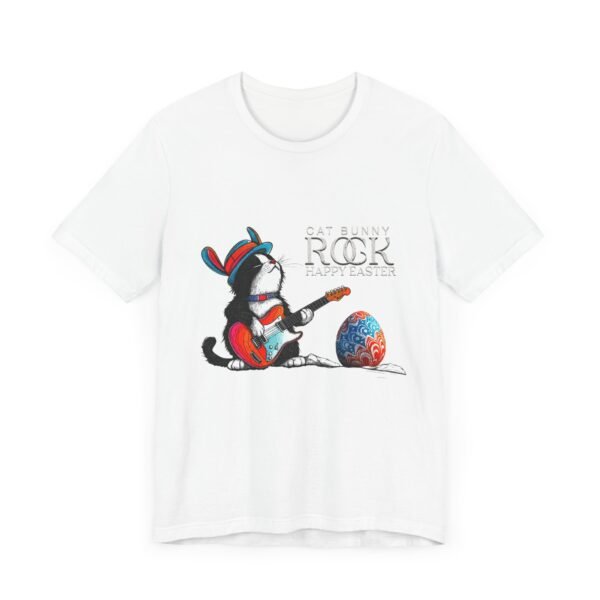 WickerStudio Cat Bunny Rock, Happy Easter Tee - Image 3