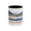 Amanohashidate Bridge to Heaven Design, Japanese Ceramic Tea Cup, Japan Mountain Landscape
