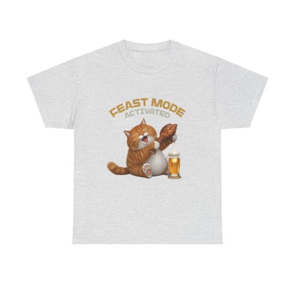 Feast Mode Activated Chubby Cat T-Shirt, Funny Foodie Tee, Cat Lover Gift, Plus Size Clothing, Graphic Printed Shirt