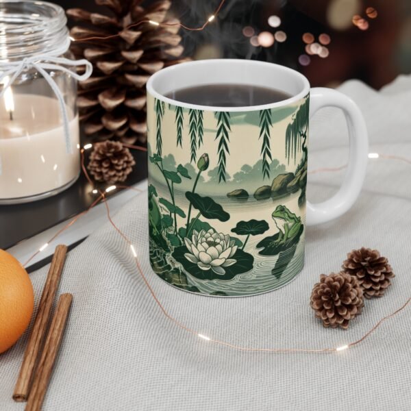 Grumpy Frog, Cute Amphibian Tea Mug, Unique Cartoon Gift - Image 4