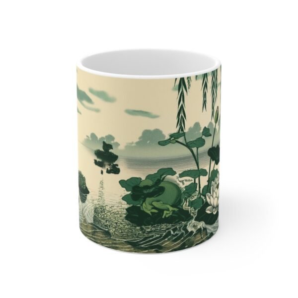 Grumpy Frog, Cute Amphibian Tea Mug, Unique Cartoon Gift