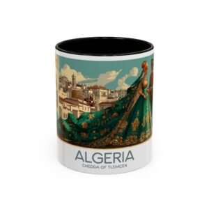 Algeria Wedding Outfit Theme Mug, Colorful Coffee Cup for Bride and Groom, International Ceremony Gift