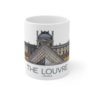Souvenir The Louvre, France Travel Tea Cup, European Landmark Parisian