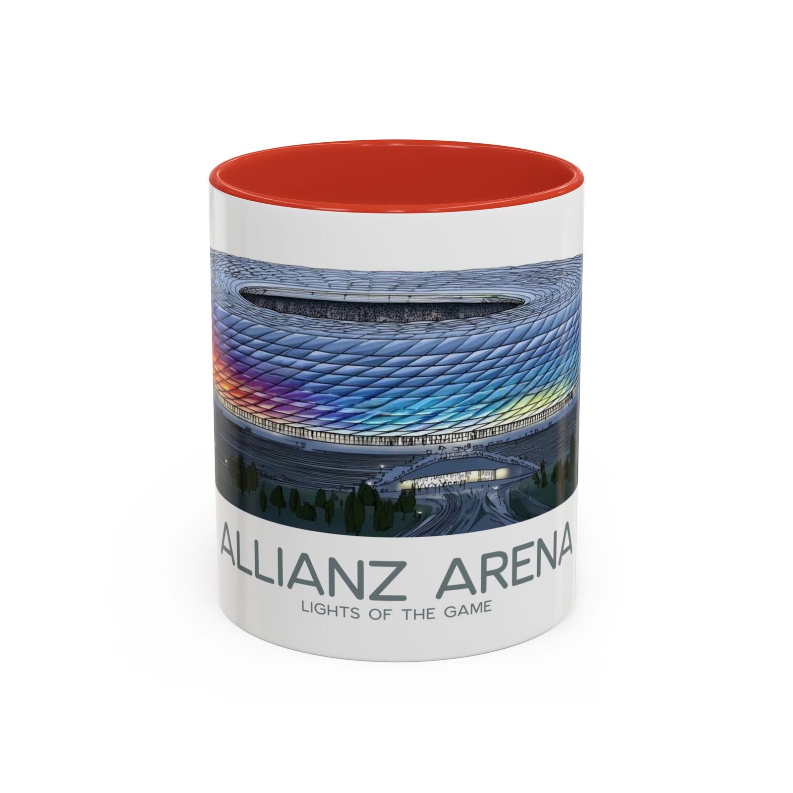Allianz Arena Munich Coffee Mug, Vibrant Lights And Game Spirit - Image 13