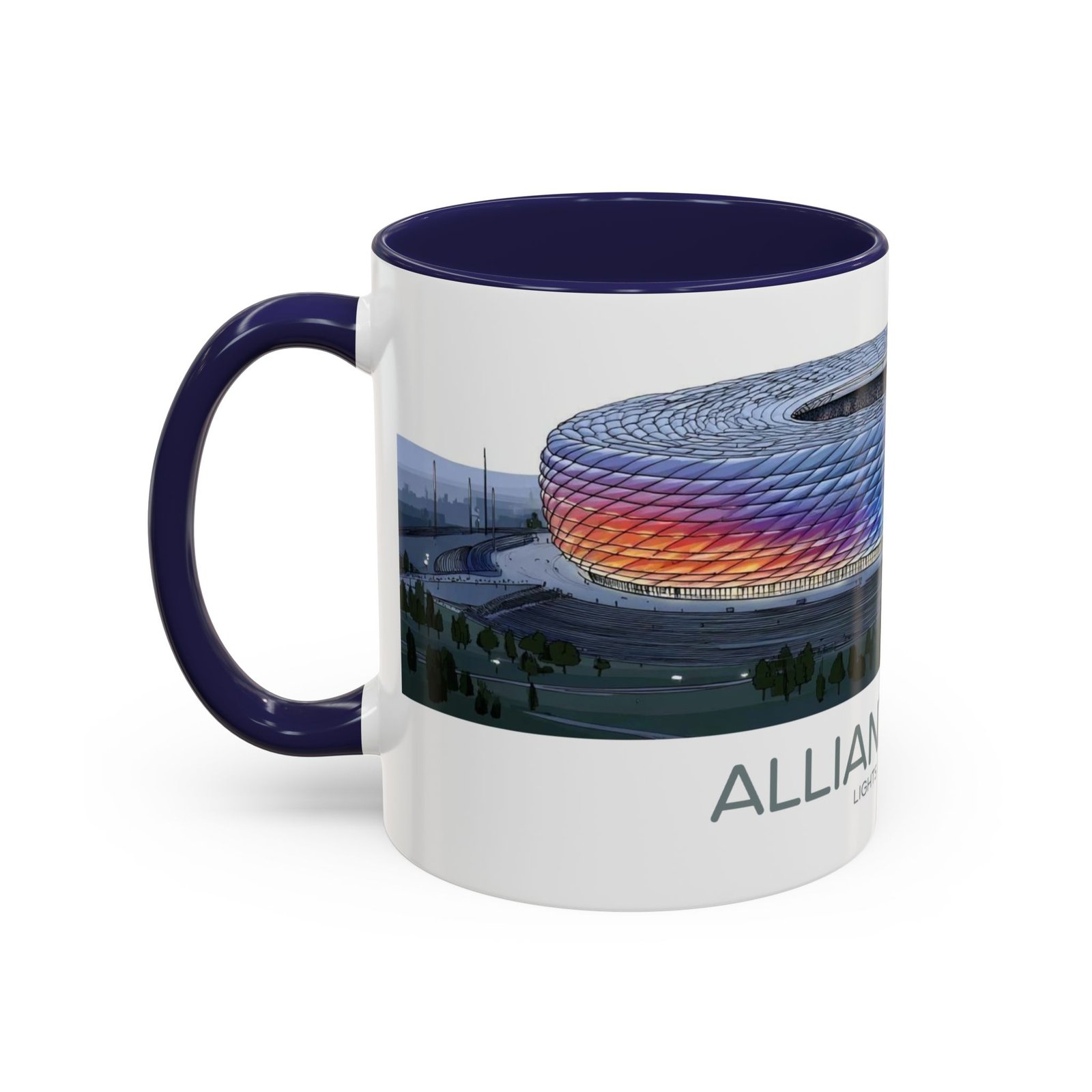 Allianz Arena Munich Coffee Mug, Vibrant Lights And Game Spirit - Image 7