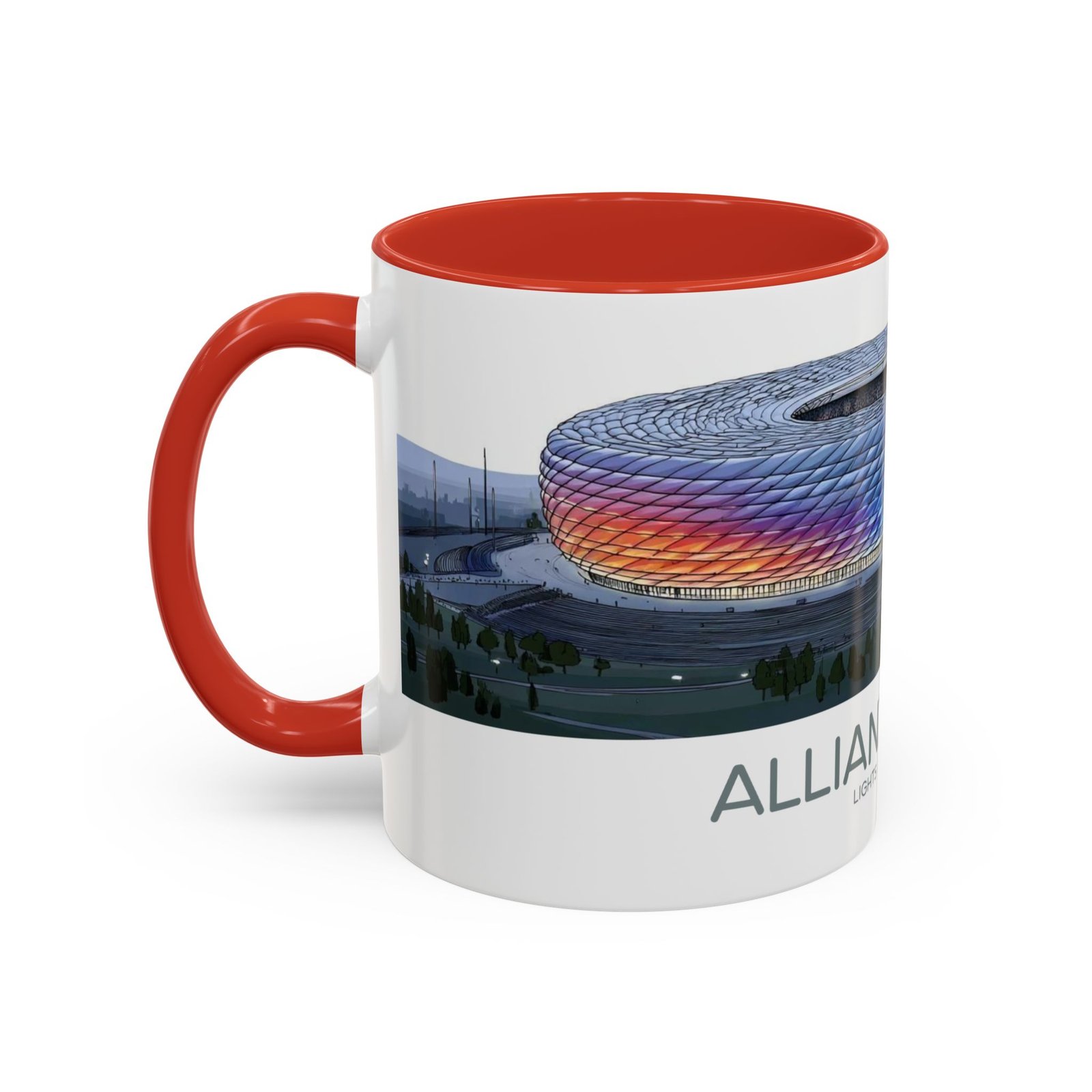 Allianz Arena Munich Coffee Mug, Vibrant Lights And Game Spirit - Image 15