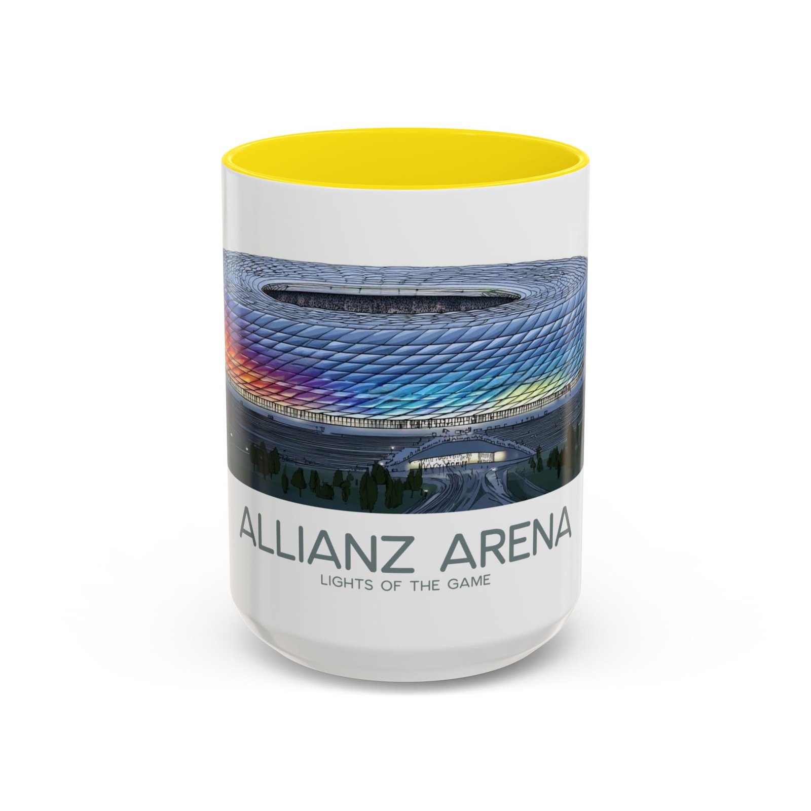 Allianz Arena Munich Coffee Mug, Vibrant Lights And Game Spirit - Image 33