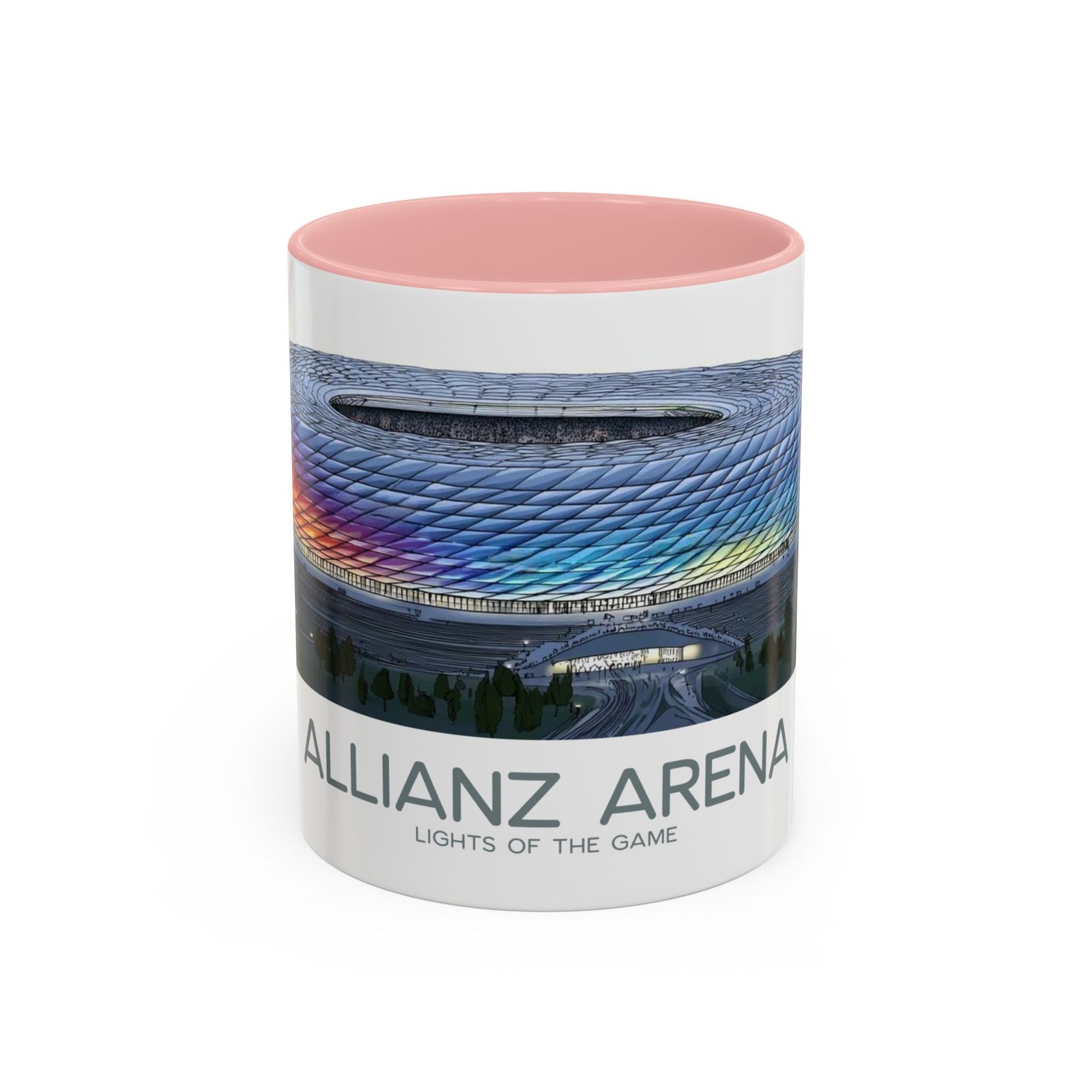 Allianz Arena Munich Coffee Mug, Vibrant Lights And Game Spirit - Image 9