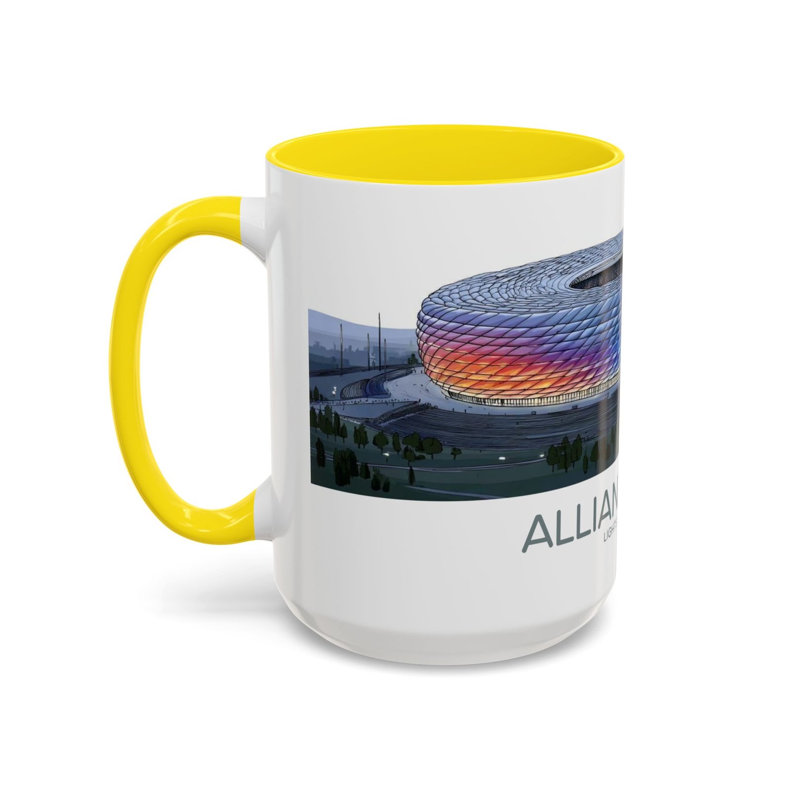 Allianz Arena Munich Coffee Mug, Vibrant Lights And Game Spirit - Image 35